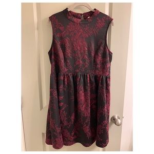 Burgundy velvet like dress
